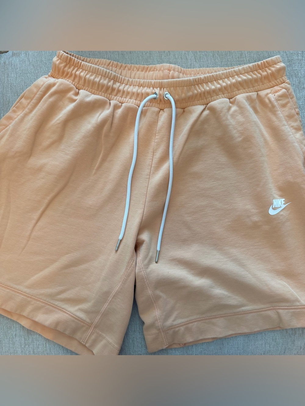 Nike Men's orange Athletic Drawstring Shorts with White Logo